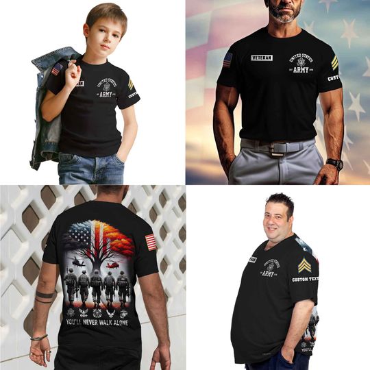 Veteran Custom T-shirt x “You’ll never walk alone” Apparel Shirts