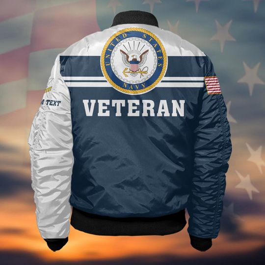 Customized U.S Navy Veteran Bomber Jacket