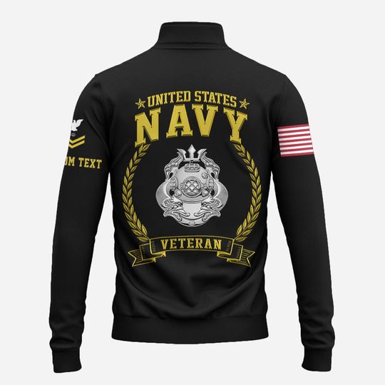 Customized US Navy Skill Zip Neck Sweaters