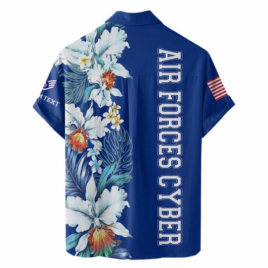 Customized United States USAF Command Hawaiian Short Sleeve Button Shirt