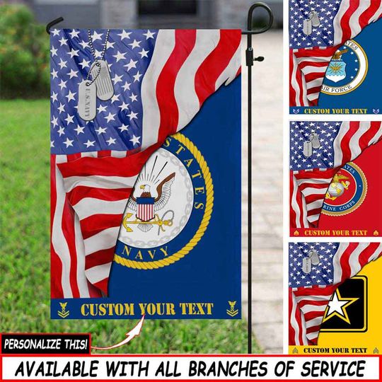 Personalized Military Garden Flag