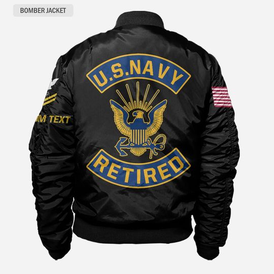 Customized US Navy Retired Bomber Jacket