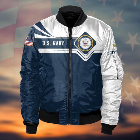 Customized U.S Navy Veteran Bomber Jacket