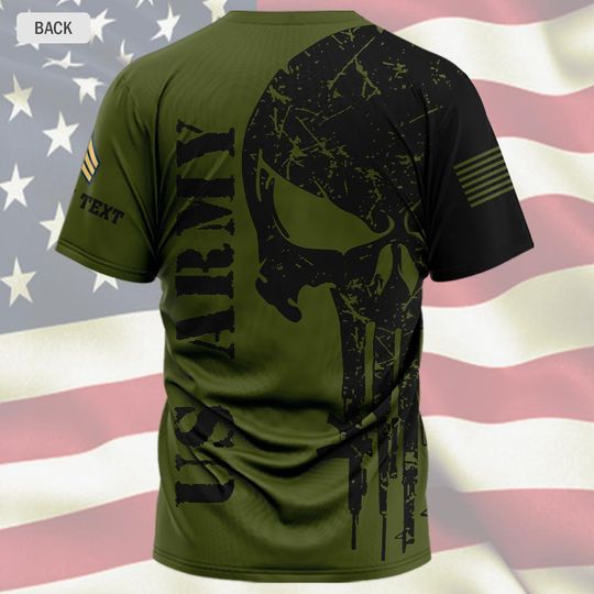 Customized US Veterans Punisher 3D T-Shirt