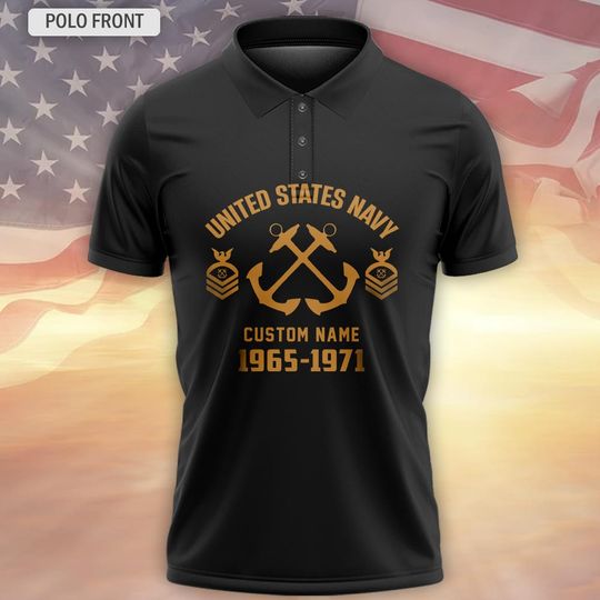 Customized US Navy Ratings Proudly Served Polo Shirt