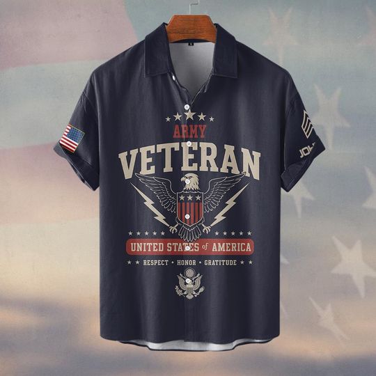 Customized U.S Veteran Hawaiian Shirt