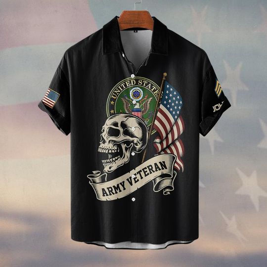 Customized US Veteran Proudly Served Hawaiian Shirt