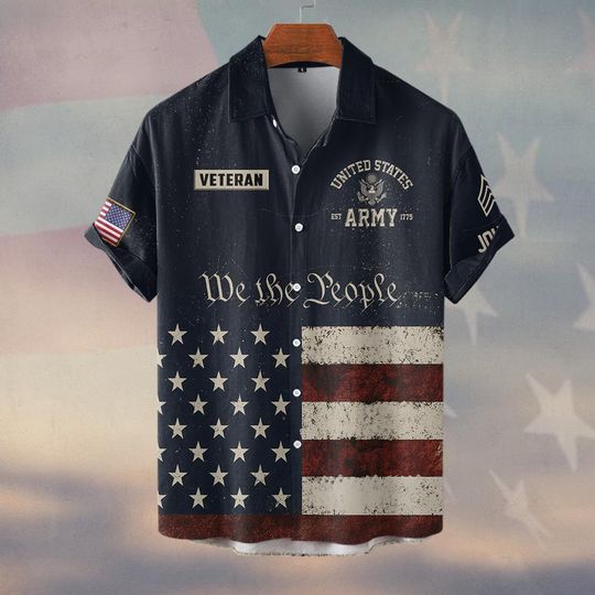 Customized U.S Veteran Hawaiian Shirt