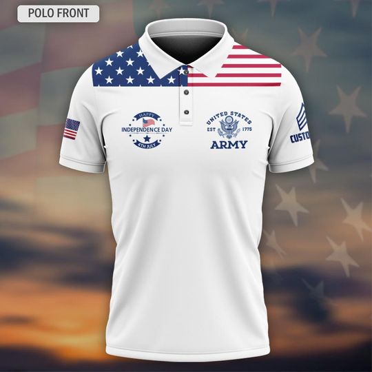 Customized Happy Independence Day 4th July – Polo Shirt
