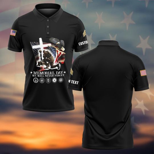 Customized U.S Veteran Memorial Day Polo Shirt – Patriotic Military Gift