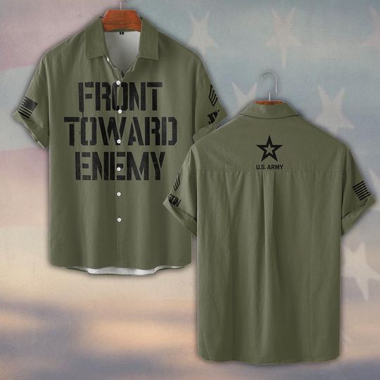 Customized US AM Front Toward Enemy Hawaiian Shirt