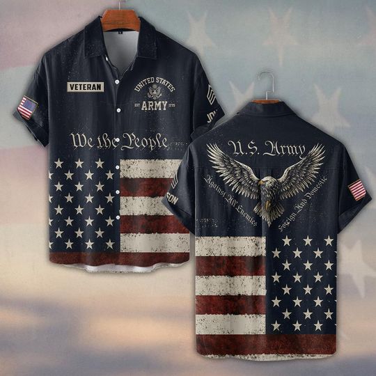 Customized U.S Veteran Hawaiian Shirt