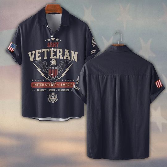 Customized U.S Veteran Hawaiian Shirt