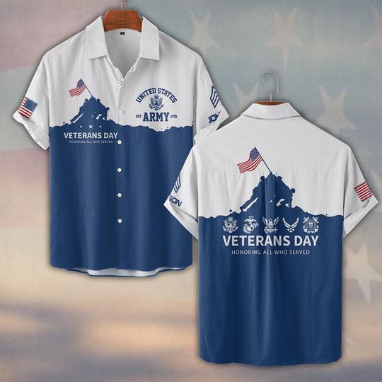 Customized U.S Veterans Day Hawaiian Shirt