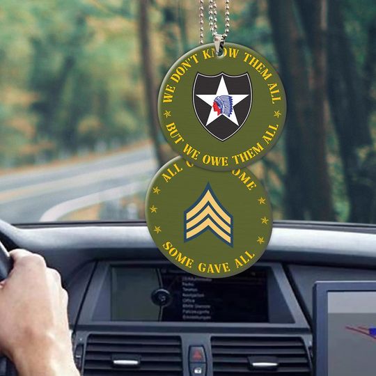 Personalized Army Division Acrylic Car Ornament