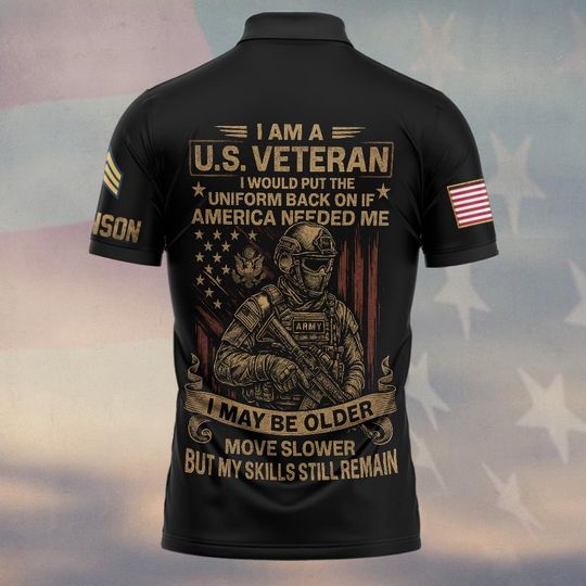 Customized U.S Veteran Polo Shirt