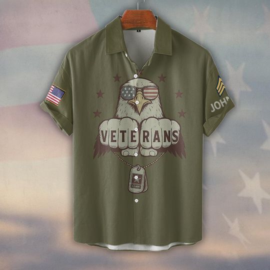 Customized U.S Veteran Hawaiian Shirt