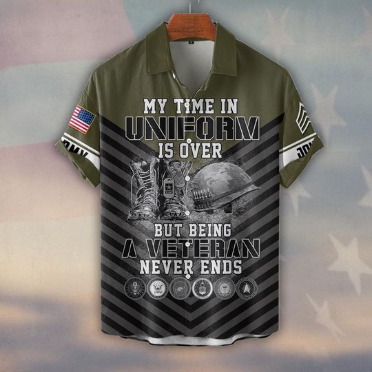 Customized U.S Veteran Hawaiian Shirt