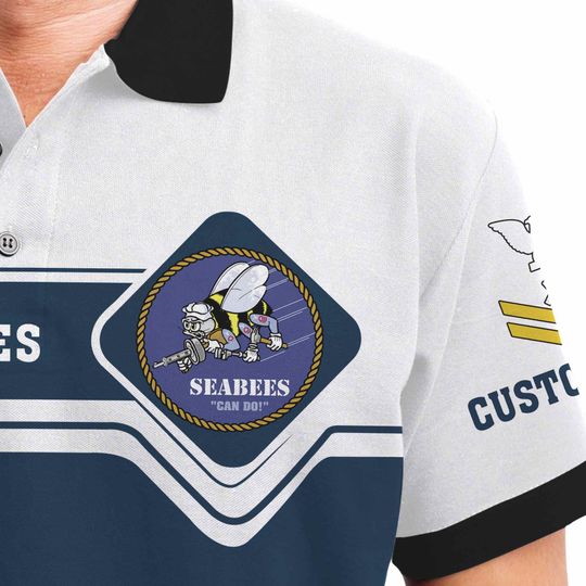 Customized US Navy Seabees Veteran Polo Shirt