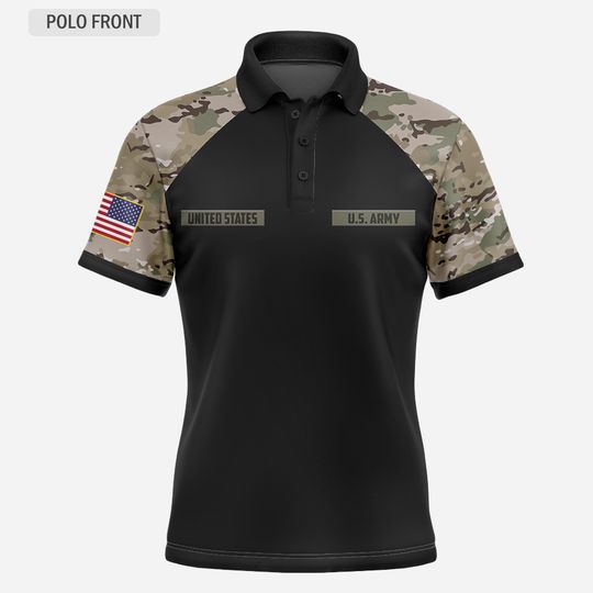 Personalized Camouflage I’m A Grumpy Old Army Veteran Polo Shirt – Gift for Veterans