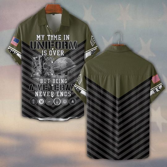 Customized U.S Veteran Hawaiian Shirt