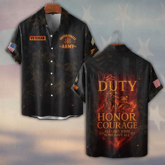 Customized U.S Veteran Hawaiian Shirt