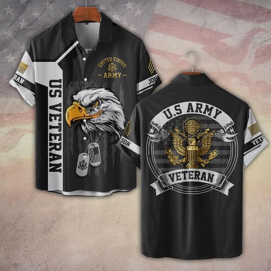 Customized US Veteran Proudly Served Hawaiian Shirt