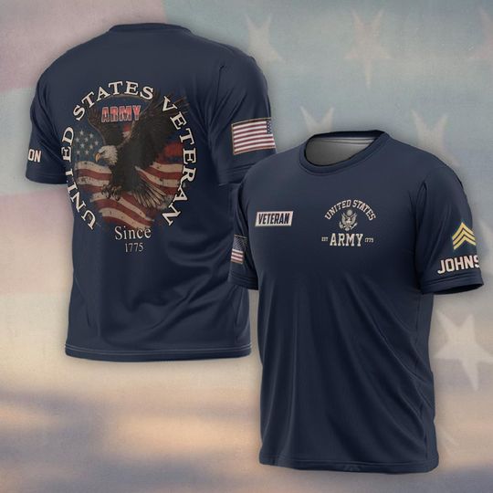 Customized US Veteran Proud T-Shirt