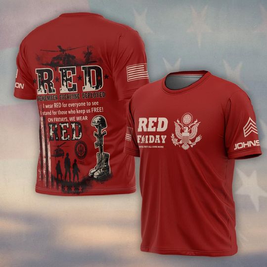Customized U.S Veteran RED Friday Until They All Come Home T-Shirt
