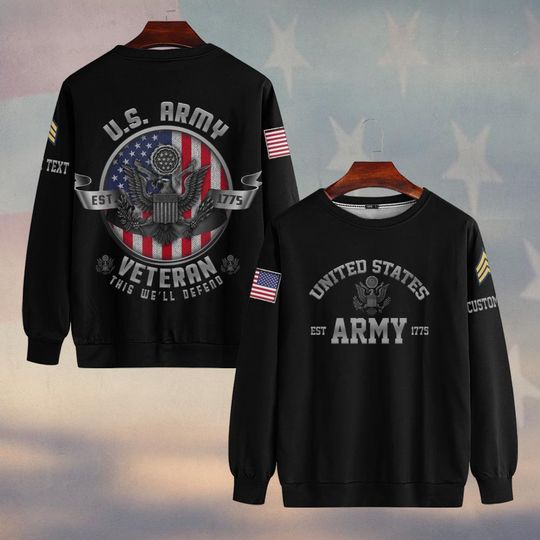 Customized US Veteran Proudly Served Sweater