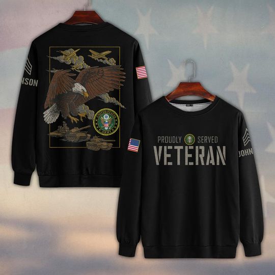 Customized U.S Veteran Proudly Served Sweater