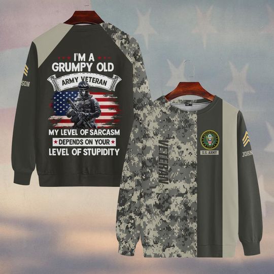 I’m A Grumpy Old Veteran My Level Of Sarcasm Depends On Your Level Of Stupidity Sweater