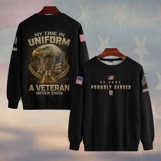 Customized U.S Veteran Proudly Served Sweater