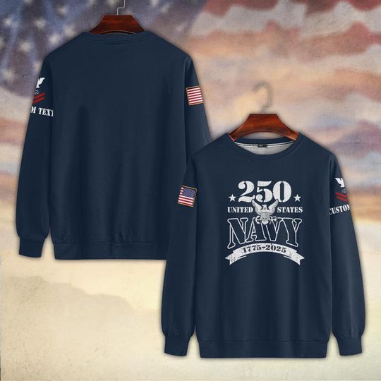 Customized US Navy 250 Years Pride Sweater