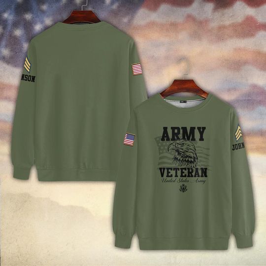 Customized US Veteran Proudly Served Sweater