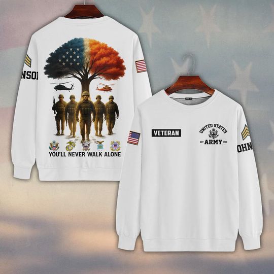 Customized U.S Veteran – You’ll Never Walk Alone Sweater