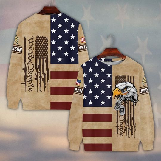 Customized U.S Veteran We The People Sweater