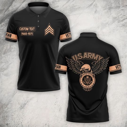 Customized US Army Veteran Proudly Served Polo Shirt – Gift for Veterans