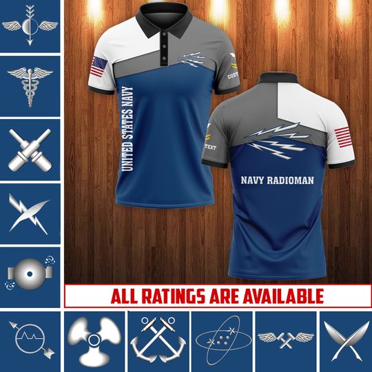 Customized Navy Ratings Polo Shirt – Gift for Veterans