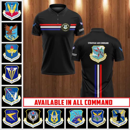 Customized USAF Command Polo Shirt – Gift for Veterans