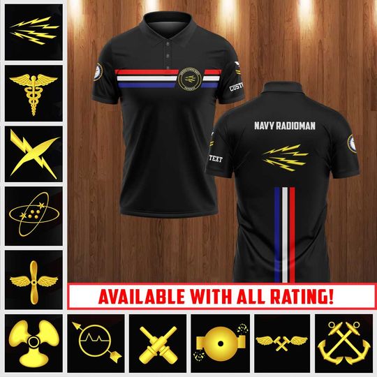 Customized Navy Ratings Polo Shirt – Gift for Veterans