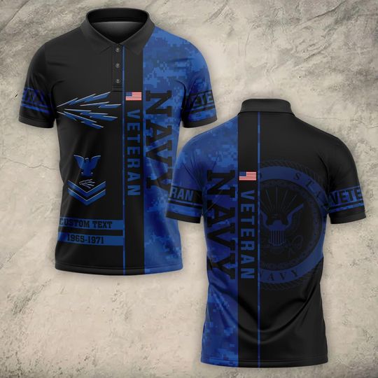 Customized US Navy Ratings Veteran Proudly Served Polo Shirt – Gift for Veterans