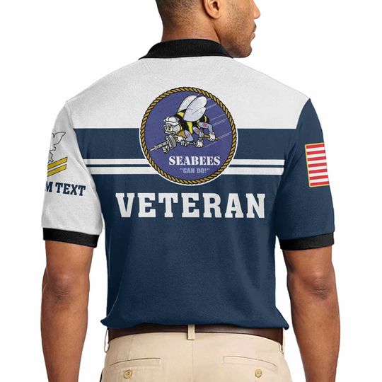 Customized US Navy Seabees Veteran Polo Shirt