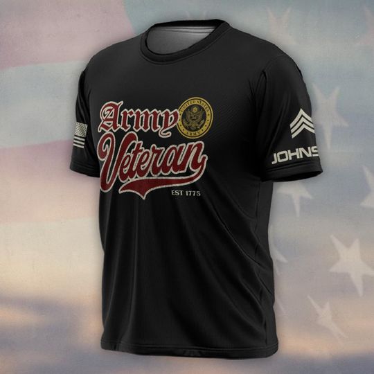 Customized US Veteran Proud T-Shirt
