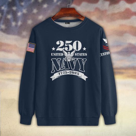 Customized US Navy 250 Years Pride Sweater