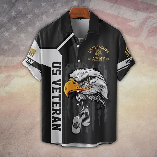 Customized US Veteran Proudly Served Hawaiian Shirt