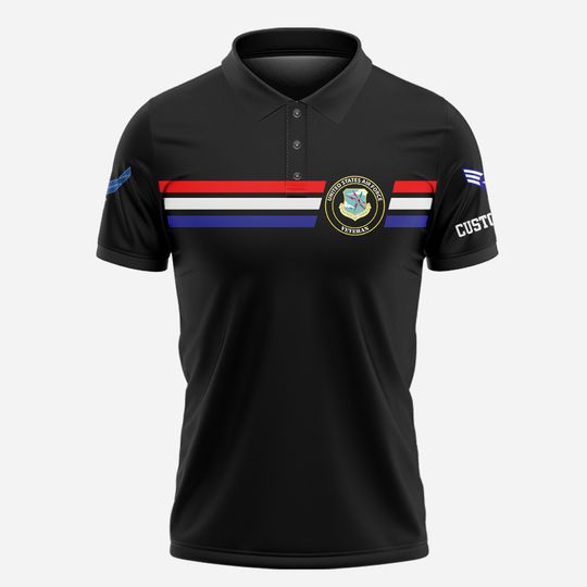 Customized USAF Command Polo Shirt – Gift for Veterans
