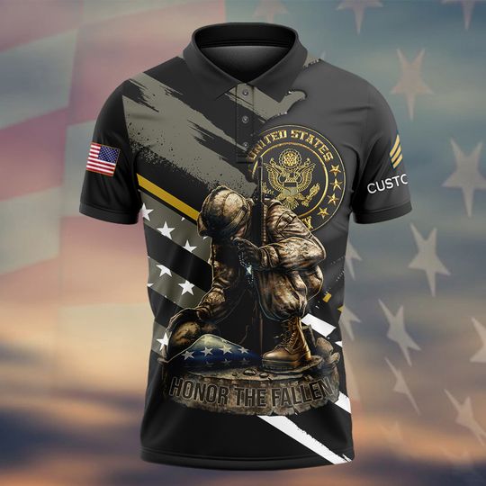 Customized U.S Veteran Honor The Fallen Polo Shirt – Gift for Veterans
