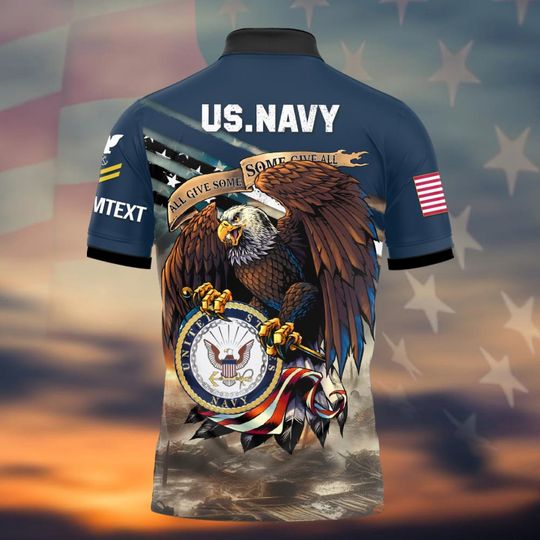 Customized US Navy Veteran Polo Shirt