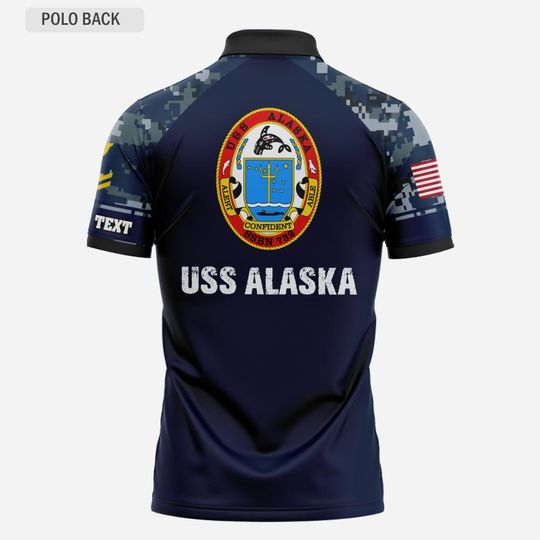 Customized Navy Ships Camouflage Polo Shirt – Gift for Veterans